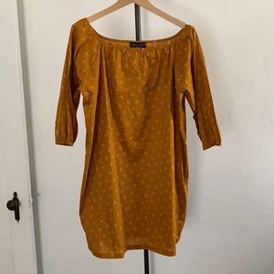 NWOT Anthropologie yellow floral mini dress- sz L
